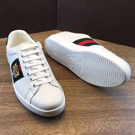 gucci new ace embroidered sneakers white|Gucci new ace sneaker men.